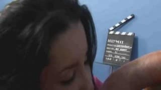 Brunette audions with sucking directors cock
