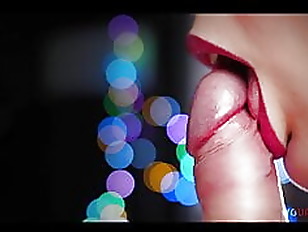 Sucking like a , licking frenulum, close-up