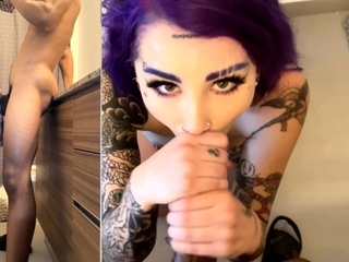 Big cock EXGF interracial busty geek coed blowjob