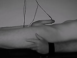 bound and milked to handsfree orgasm. e-stim cumshot edging